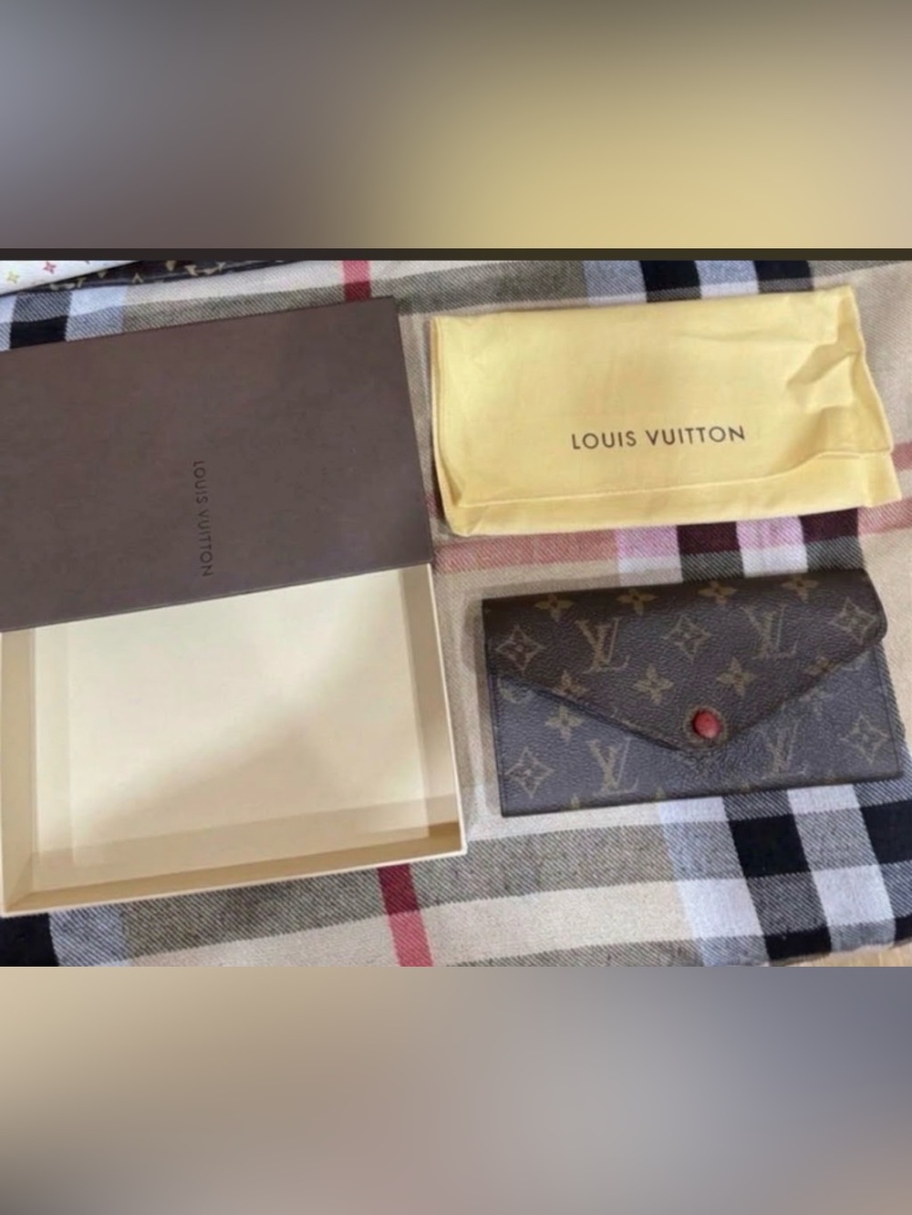 Louis Vuitton Monogram Large Leather Wallet with Dustbag and Box